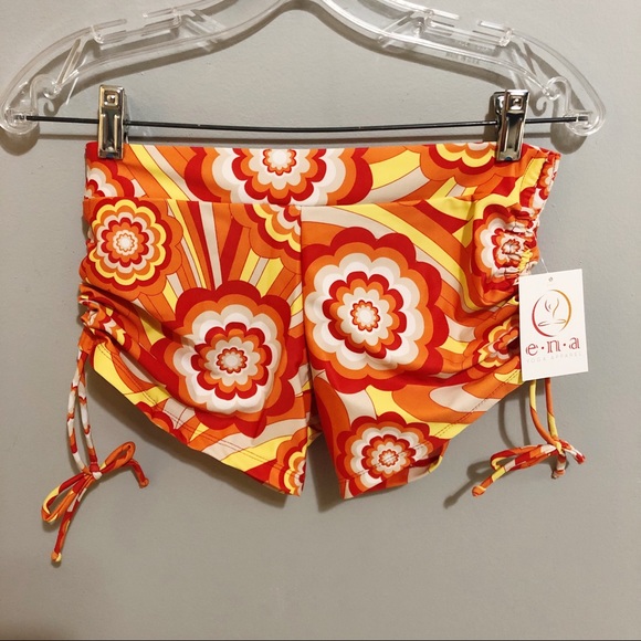 ENA Yoga Apparel Maya Short in Fiery Orange - Picture 4 of 4